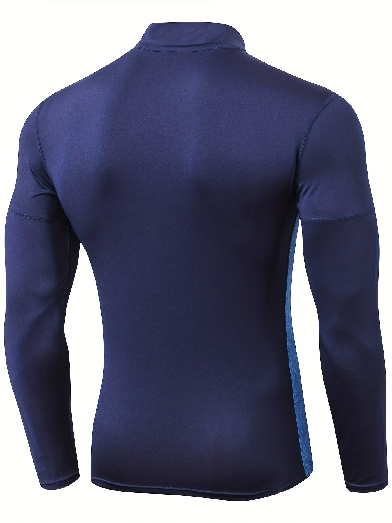 Shop Under Armour - man standing in navy blue compression shirt