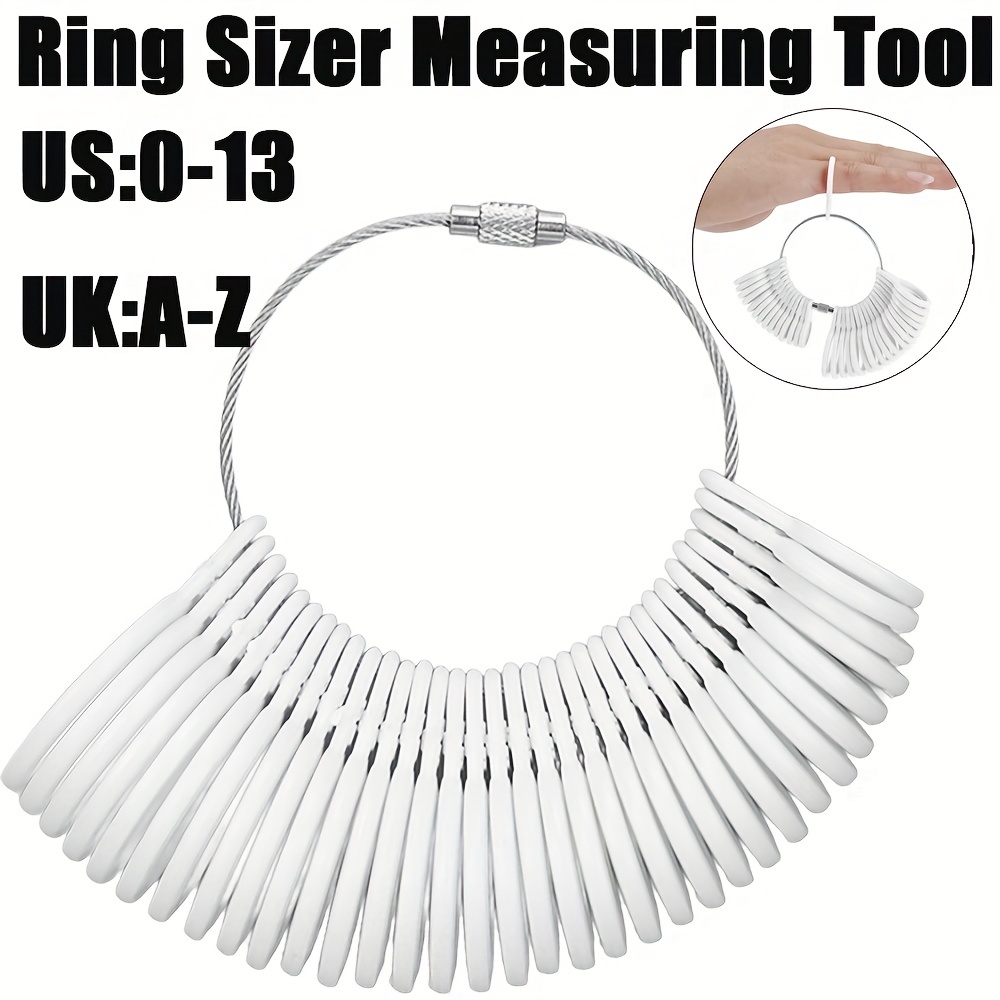 Ring Sizer Measuring Tool Plastic Ring Sizer Guage Sizes Ring Measurement  Finger Sizing Measuring Tool Set For Jewelry Making Measuring Size 1 13  With Half Size 27 Pcs