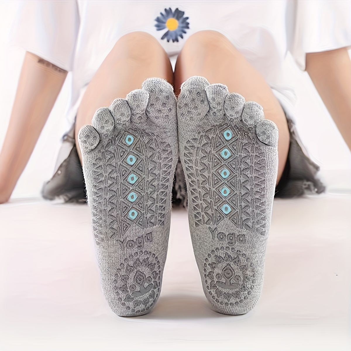 Calcetines de Pilates para mujer, medias transpirables