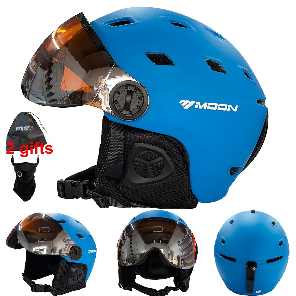 MOON-casco de esquí para hombre, gafas moldeadas integralmente, 52-63cm,  casco de esquí infantil para