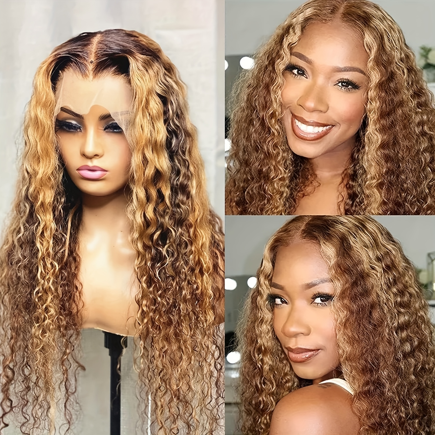 Deep Wave 4 4 Lace Front Wigs 180 Density Pre Plucked Deep Temu