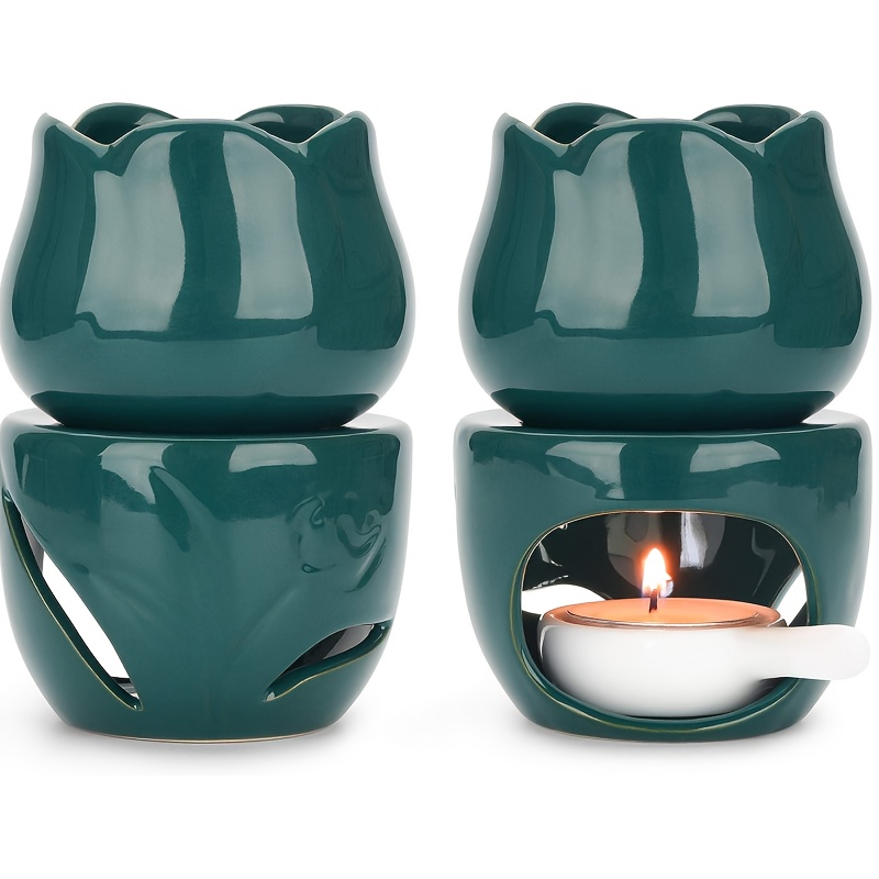 1set Soporte Velas Té Cerámica Quemador Aceites Esenciales - Temu