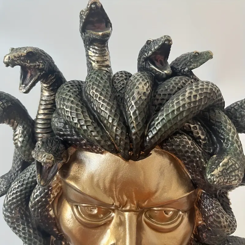 Medusa Mask - Snake-Haired Gorgon - Snake Lady - Monster Figure - Perseus  and Goddess Athena myth - Small - Cold Cast Bronze Resin