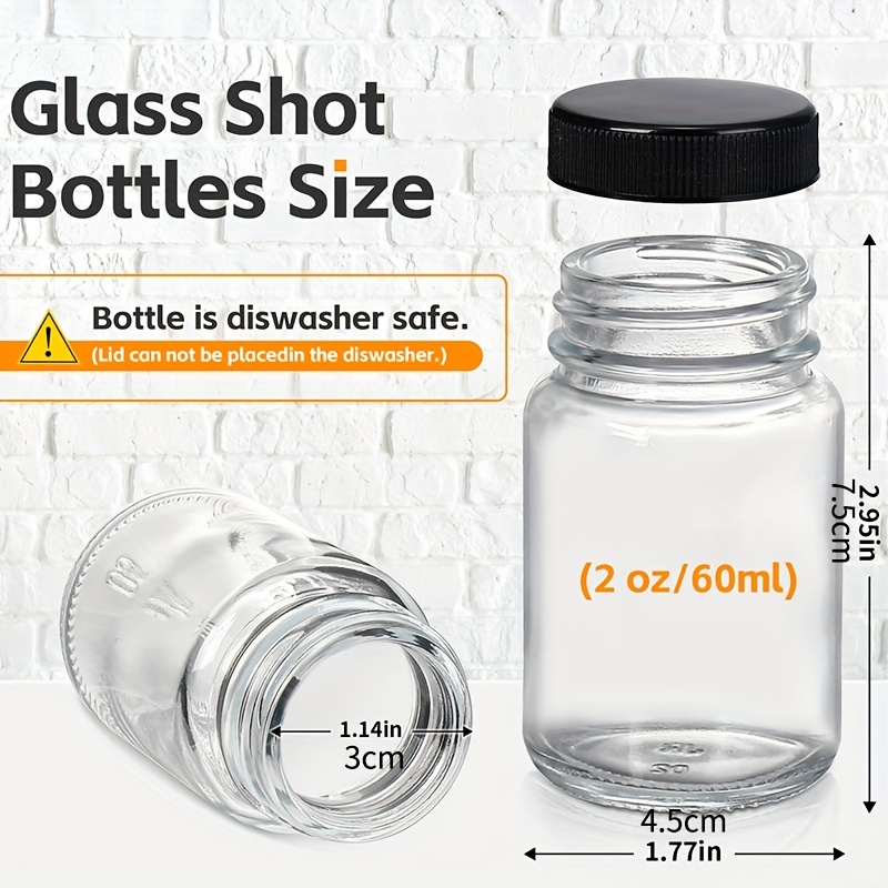 Jars Small Glass Juice Bottles With Black Lids For - Temu