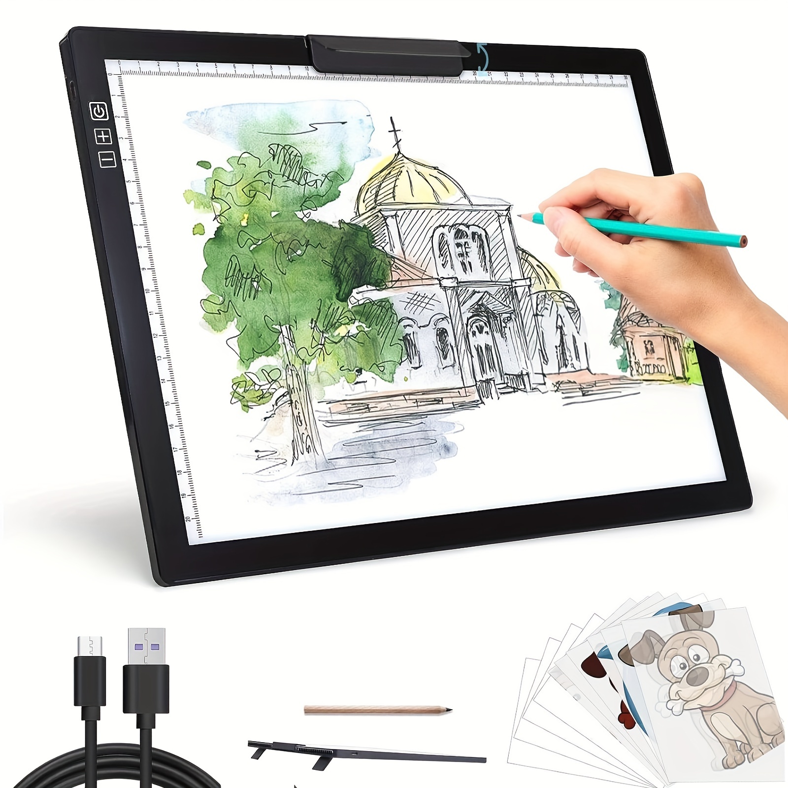 A4 Wireless Led Light Box With Innovative Stand And Top Clip, Rechargeable  Battery Powered Light Pad Stepless Dimmable 6 Levels Brightness Cordless  Light Board For Artists Drawing Sketching Animation - Temu Philippines