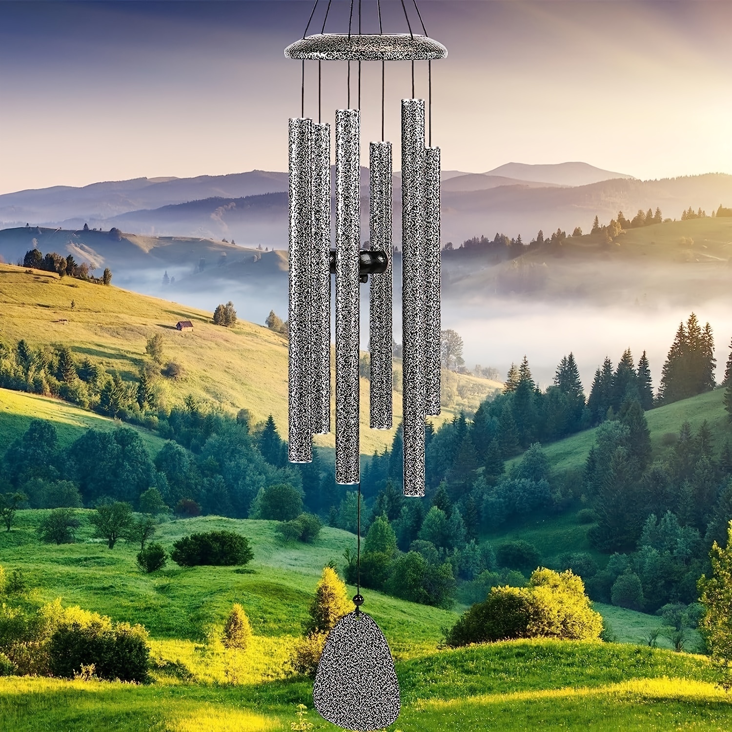 Carillon a Vent Exterieur Carillon à Vent de Jardin avec 6 Tube Aluminium  en Métal Carillon Éoliens Nature Mélodieux pour Jardin Maison Patio Balcon  Décoration(Argent) : : Jardin
