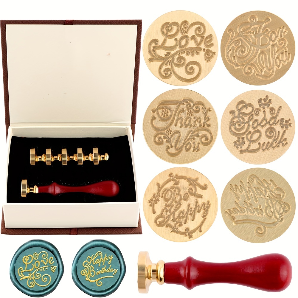 Wax Seal Stamp Set, Christmas - 6 Pieces Sealing Wax Stamps
