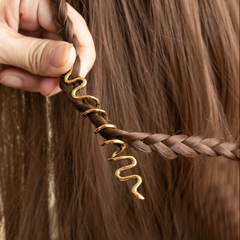 Retro Ethnic Style Viking Hair Clips Cuffs Spiral Beads - Temu