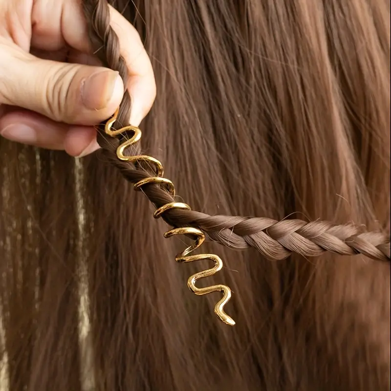 Retro Ethnic Style Viking Hair Clips Cuffs Spiral Beads - Temu Republic of  Korea