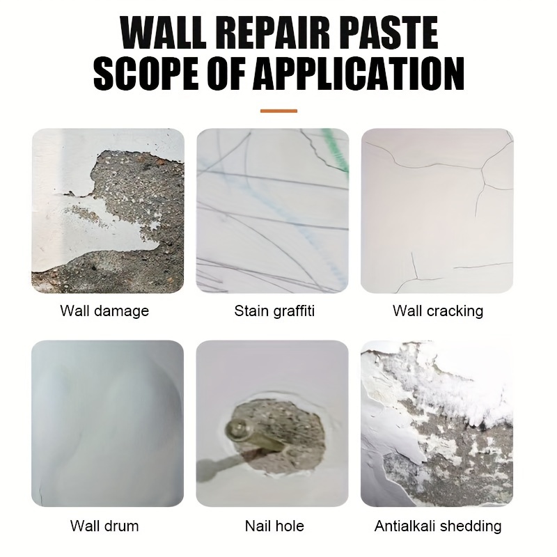 Drywall Repair Kit, Drywall Hole Patch Kit Spackle Puddy Wall Repair Large  Hole Patch Kit, Wall Mending Agent with Scraper Easy to Fill The Holes for