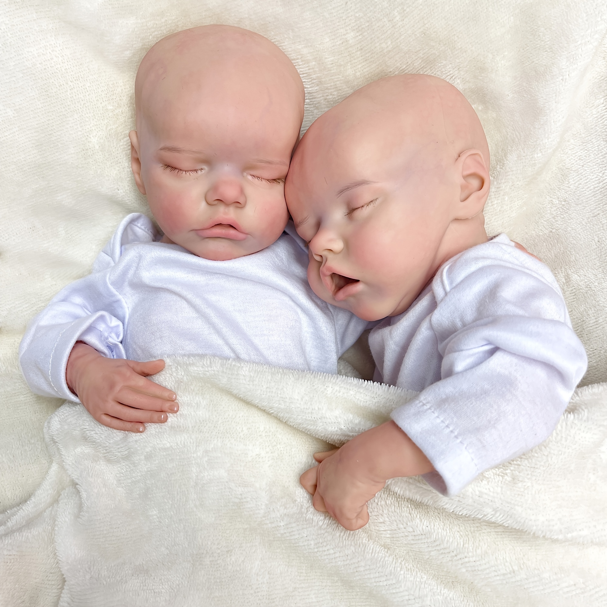 FULL BODY SILICONE Babies twins miniature boy and girl - All