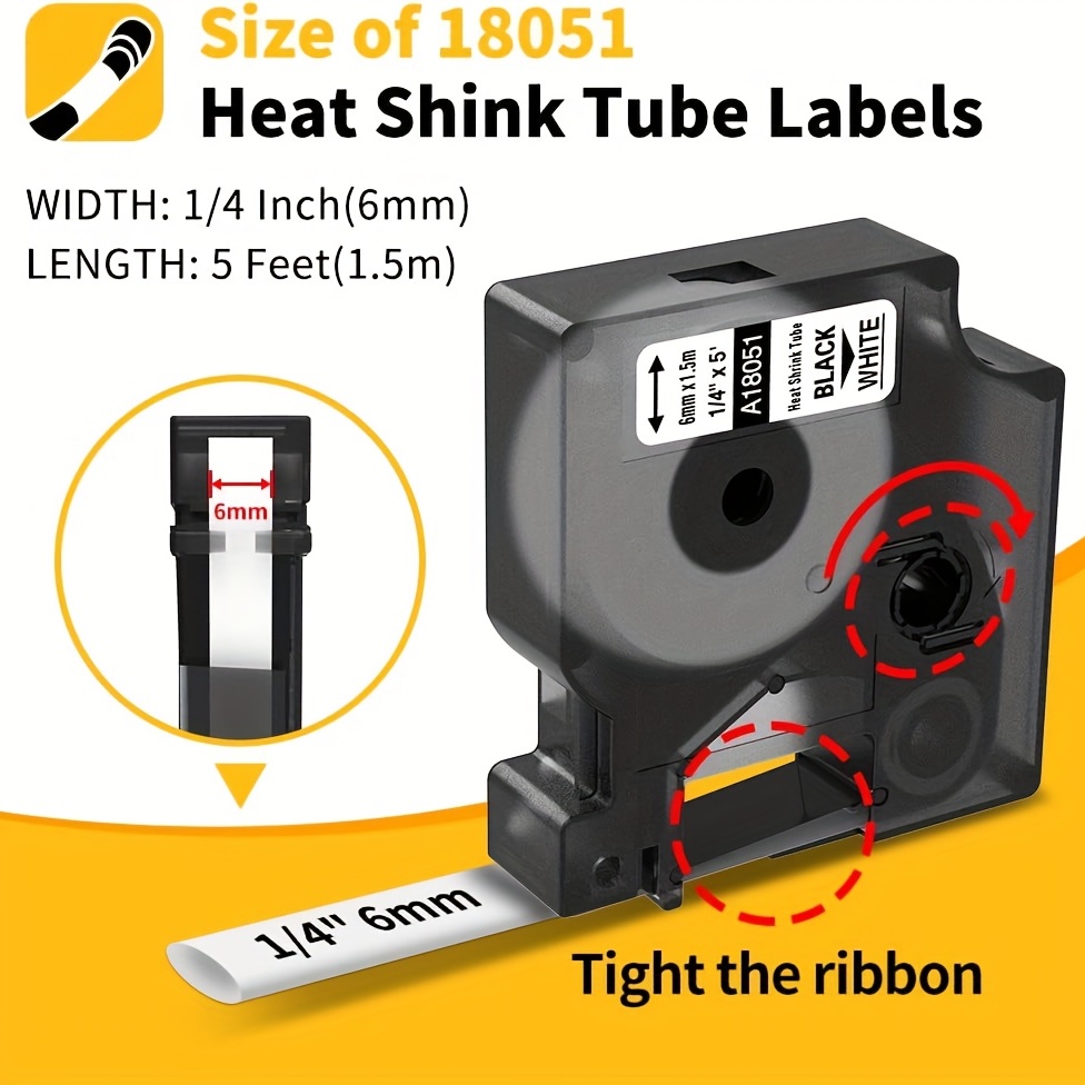 Fimax Replace 18051 Dymo 5200 Heat Shrink Labels Cable And - Temu