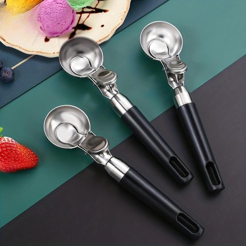 Ice Cream Scoop, Melon Spoon, Stainless Steel Spoon For Baking, Ice Cream  Digger Spoon With Trigger, Modern Dough Scoop, Reusable Melon Spoon,  Washable Dessert Spoon For Party Wedding For Restaurant Home, Kitchen