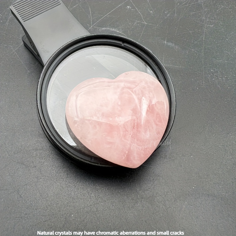 Natural Rose Quartz Heart Crystals Polished Cute Pocket - Temu