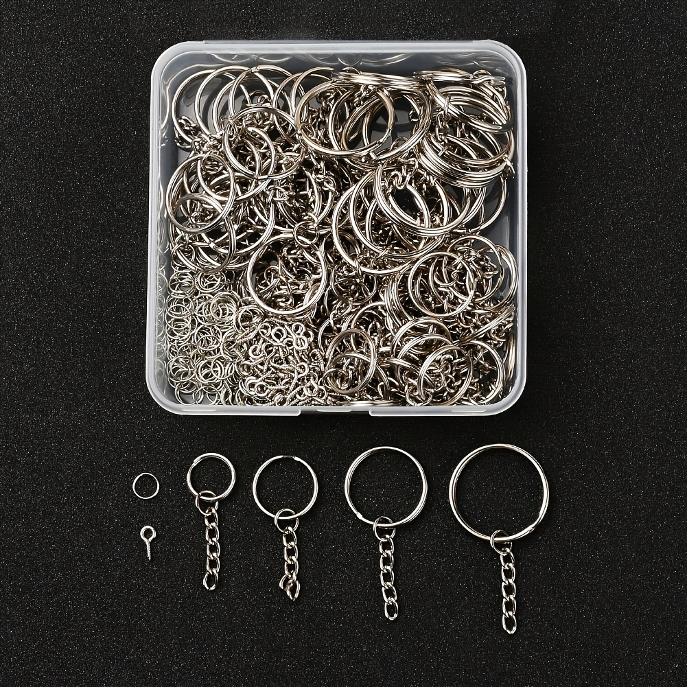 Key Ring Keychain Making Kit With Open Ring Sheep Eye Needle - Temu