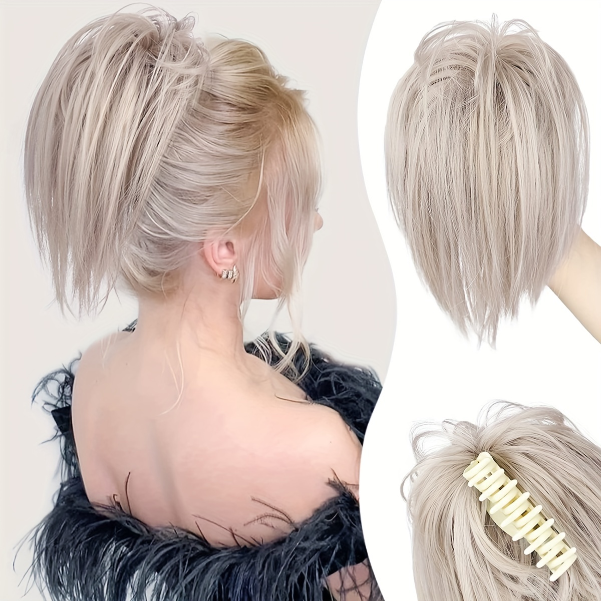 Wavy Curly Chignon Hair Bun Claw Clip In Hair Bun Extension