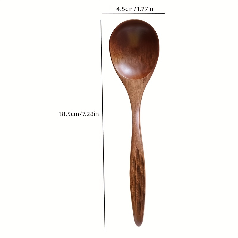 1 5pcs Soup Spoon Wooden Coffee Spoon Simple Milk Spoon - Temu