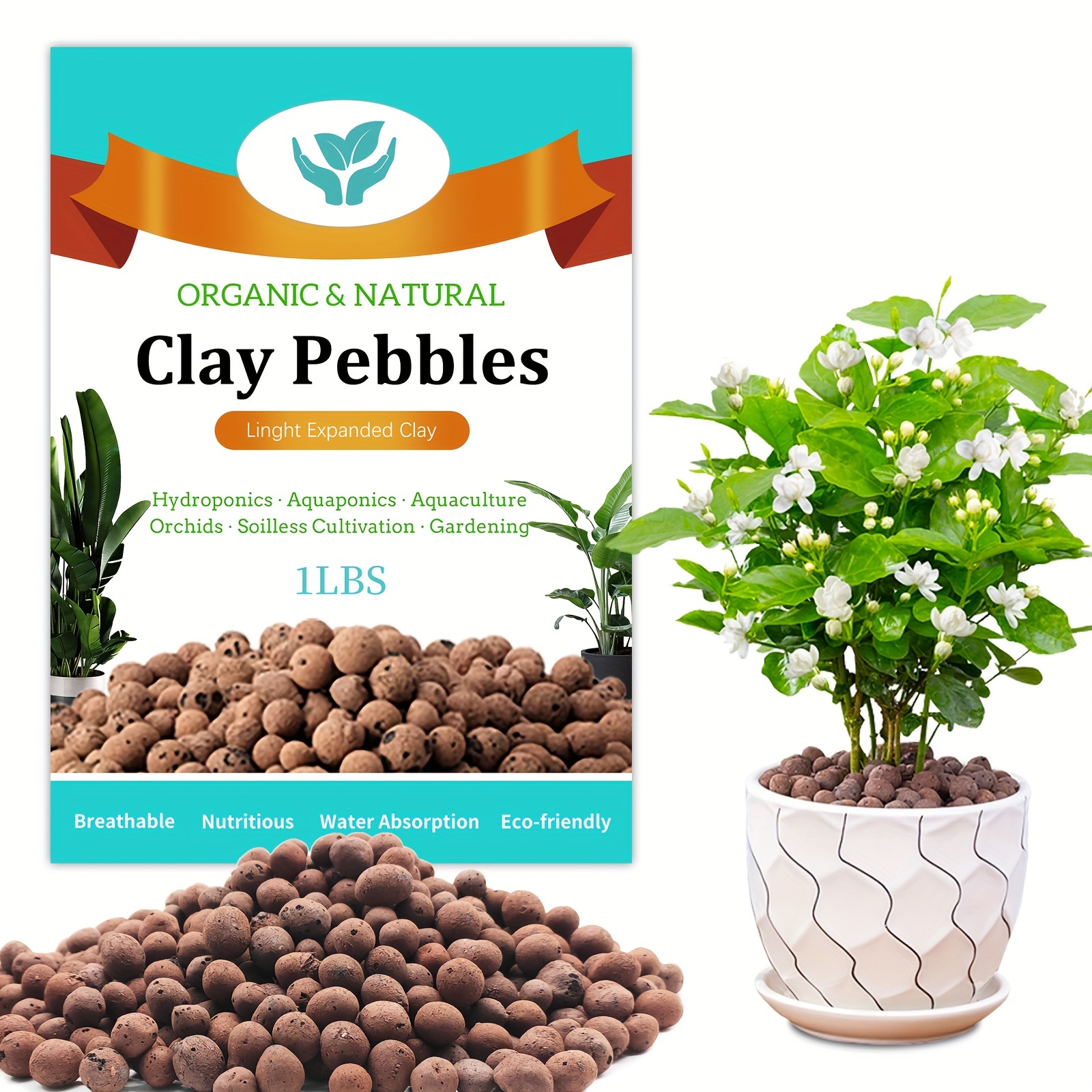 Malifea 4LBS Leca Expanded clay Pebbles Hydroponics Supplies for Indoor  garden Plants