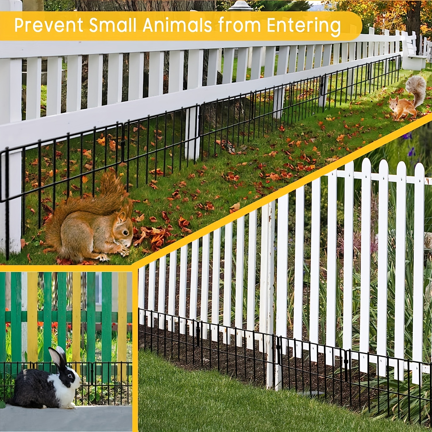 Coarbor 1 juego de valla de vinilo de 84 x 36 pulgadas, valla decorativa de  PVC blanco para patio, patio, exterior, barrera para mascotas, valla