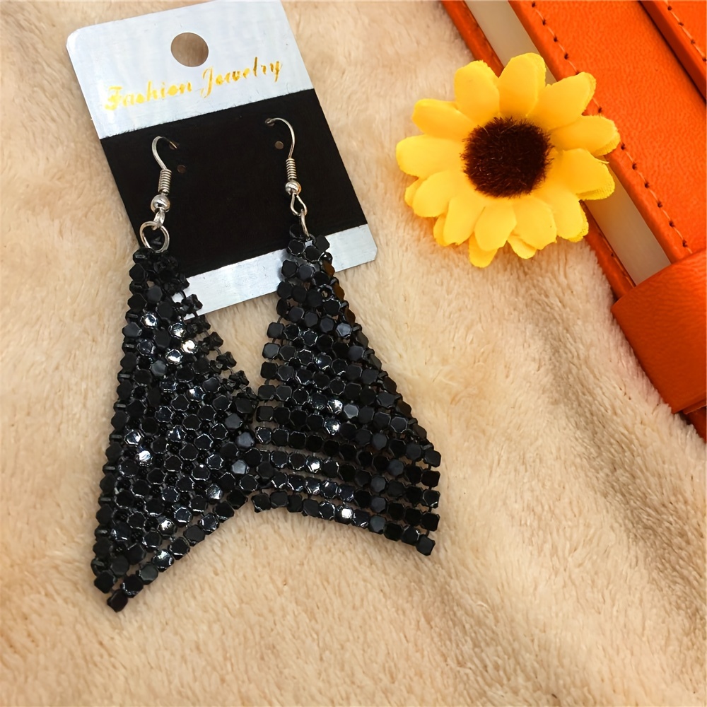 Iron Checkered Tassel Drop Earrings Daily & Party Wear