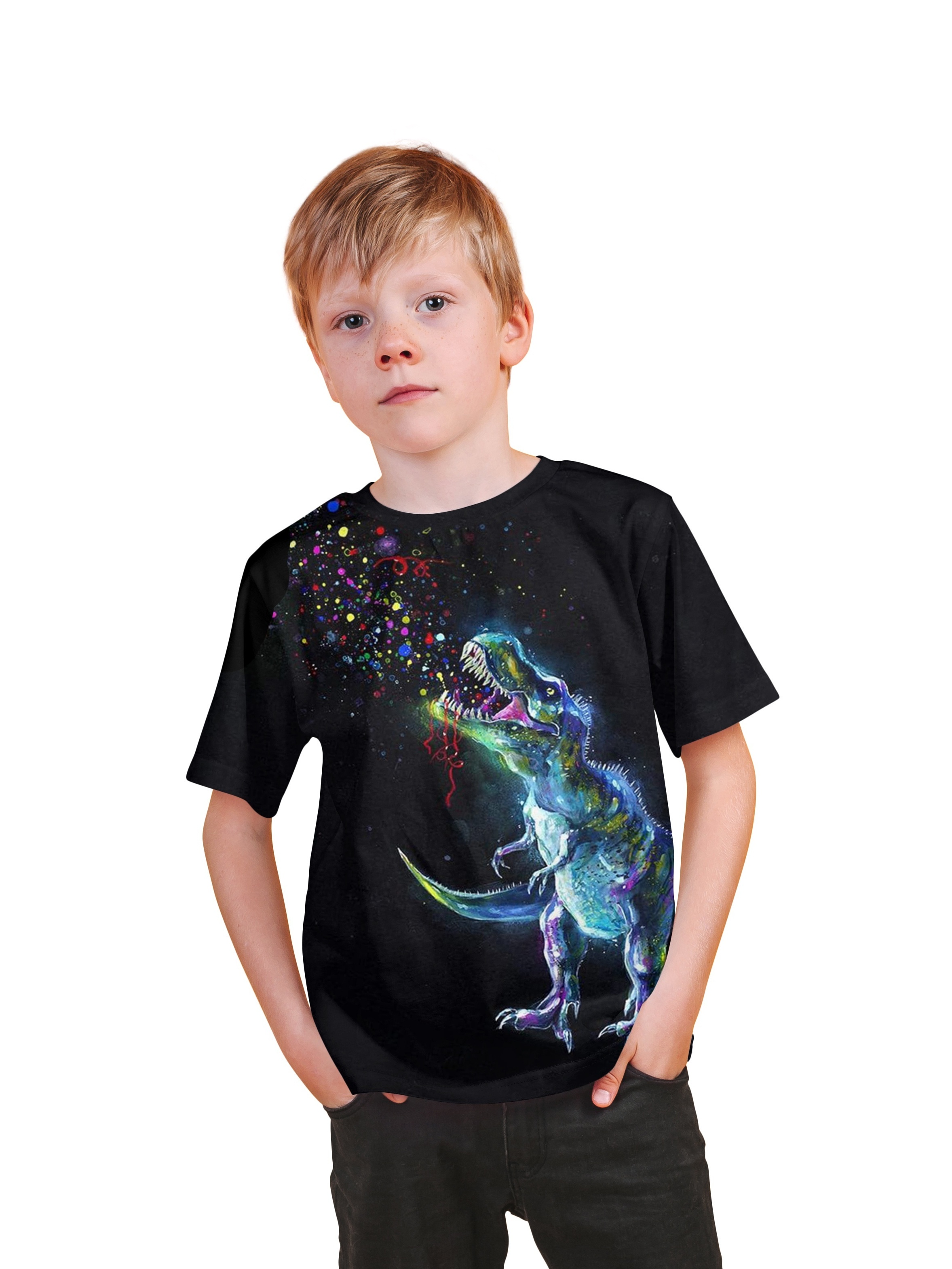 Stylish Graffiti Dinosaur 3d Print Boys Creative T shirt - Temu Norway