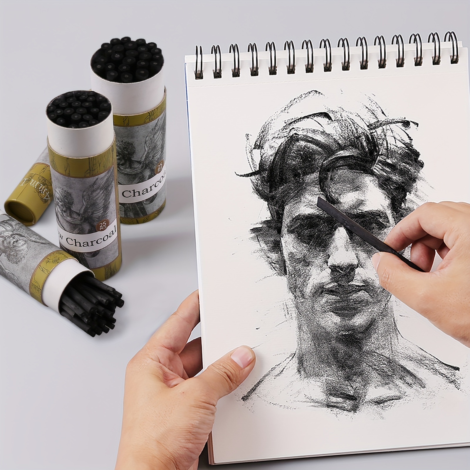 Square Sketch Charcoal Painting Stick Compression Charcoal - Temu