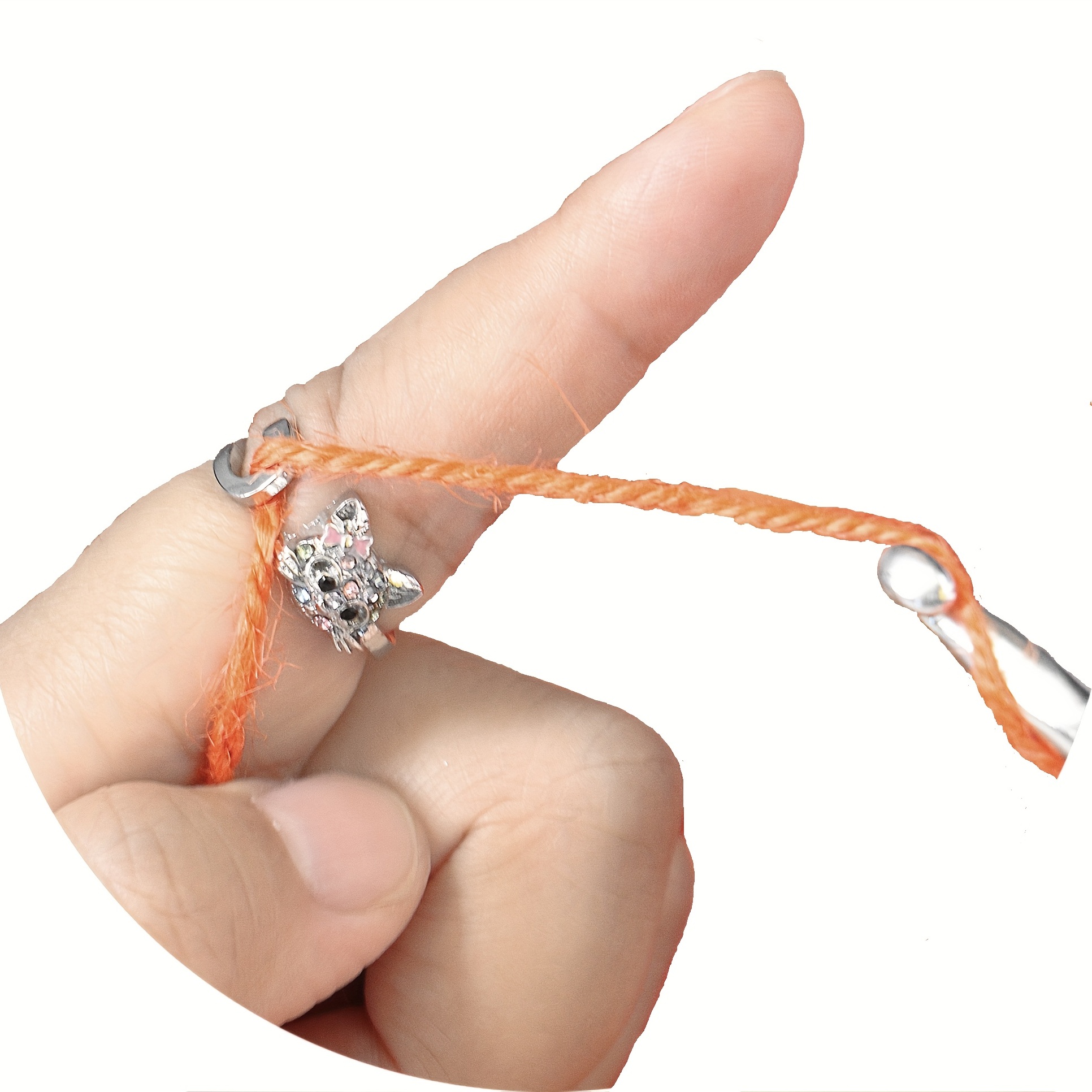 Adjustable Knitting Ring Metal Crochet Loop Ring Yarn Guide - Temu