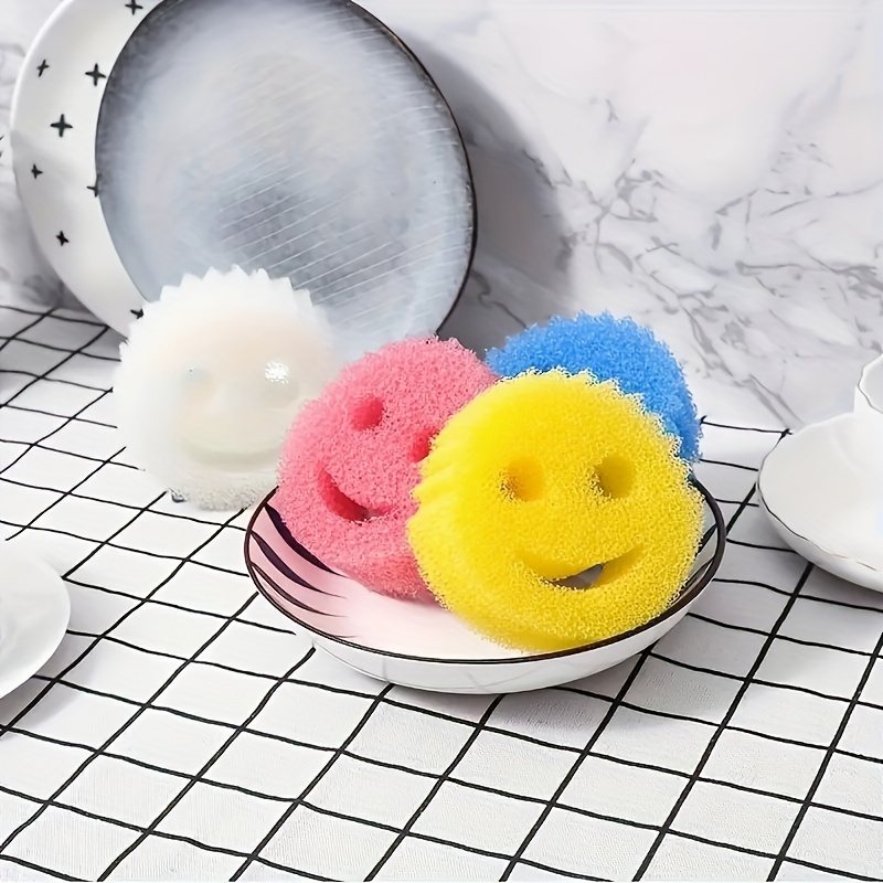 Creative Happy Face Magic Cleaning Brush,sponge Like Loofah Sponge For  Keyboard Cleaning And Dishwashing Cotton Scratch Free - Temu