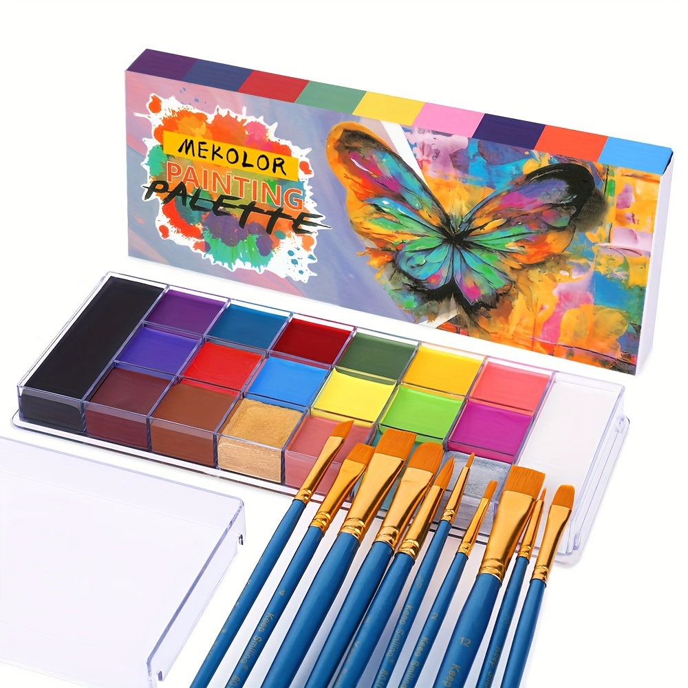 Beauty Glazed 26 Colors Face Painting Palette Water Cream Paint Oil With  Brush Makeup Party Tools, Shop Now For Limited-time Deals