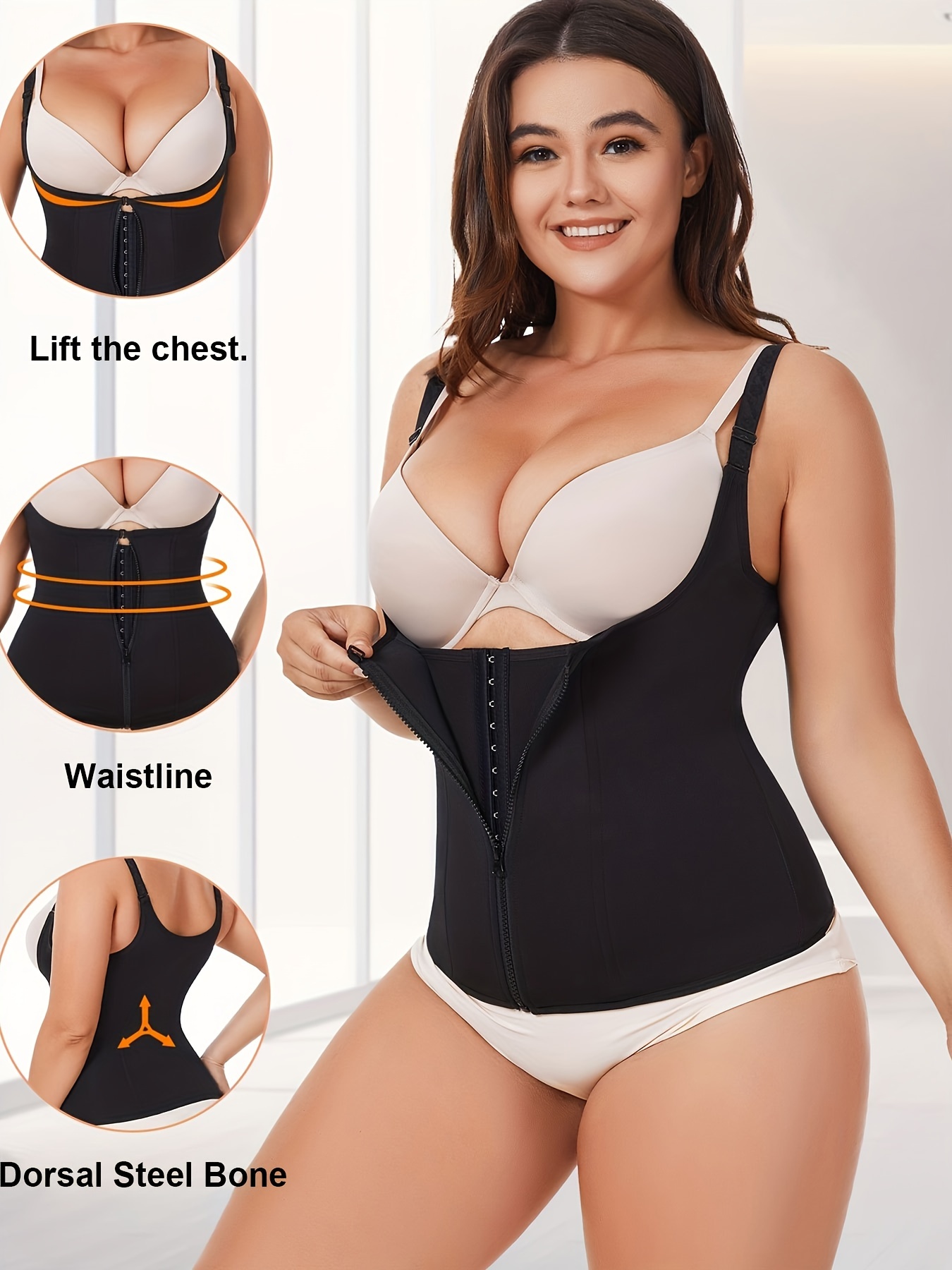 Plus size buckled latex corset