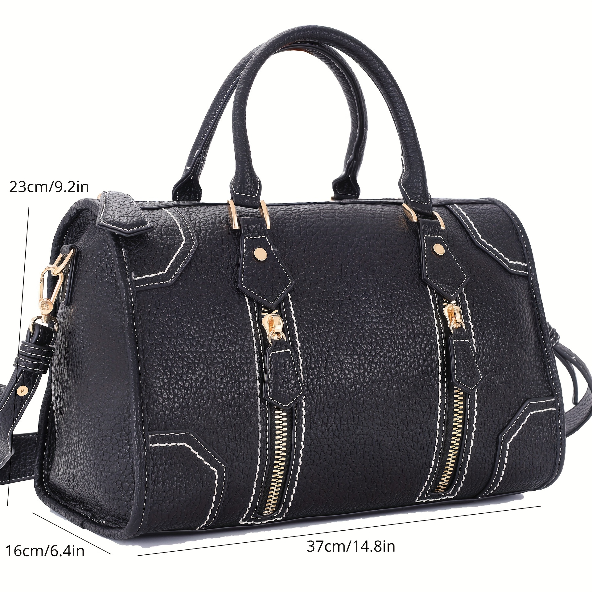 Retro Large Capacity Handbag, Classic Style Crossbody Bag, Pu Leather  Travel Duffle Bag - Temu