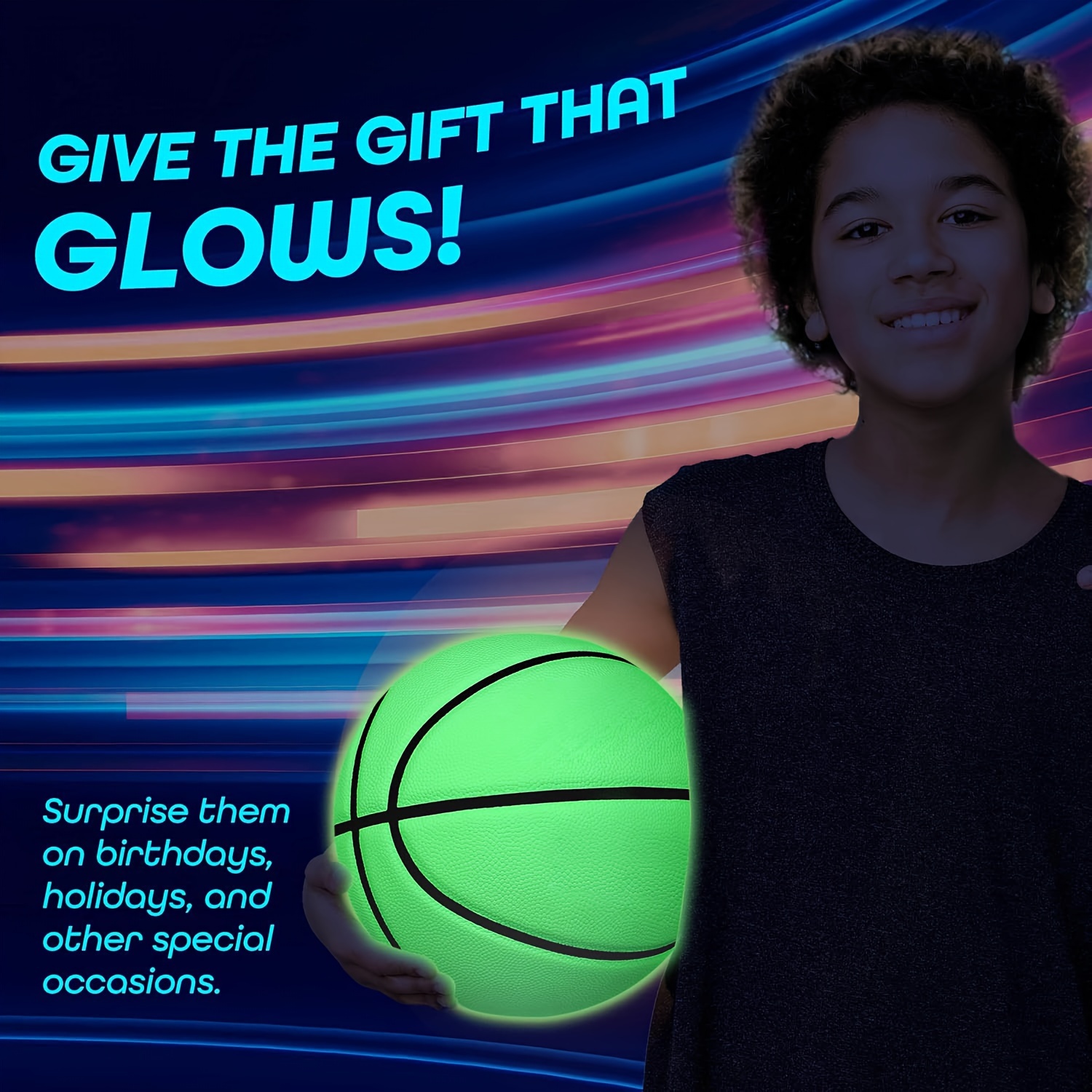 Size 7 Luminous Basketball PU Wear-resistant And Durable Gift