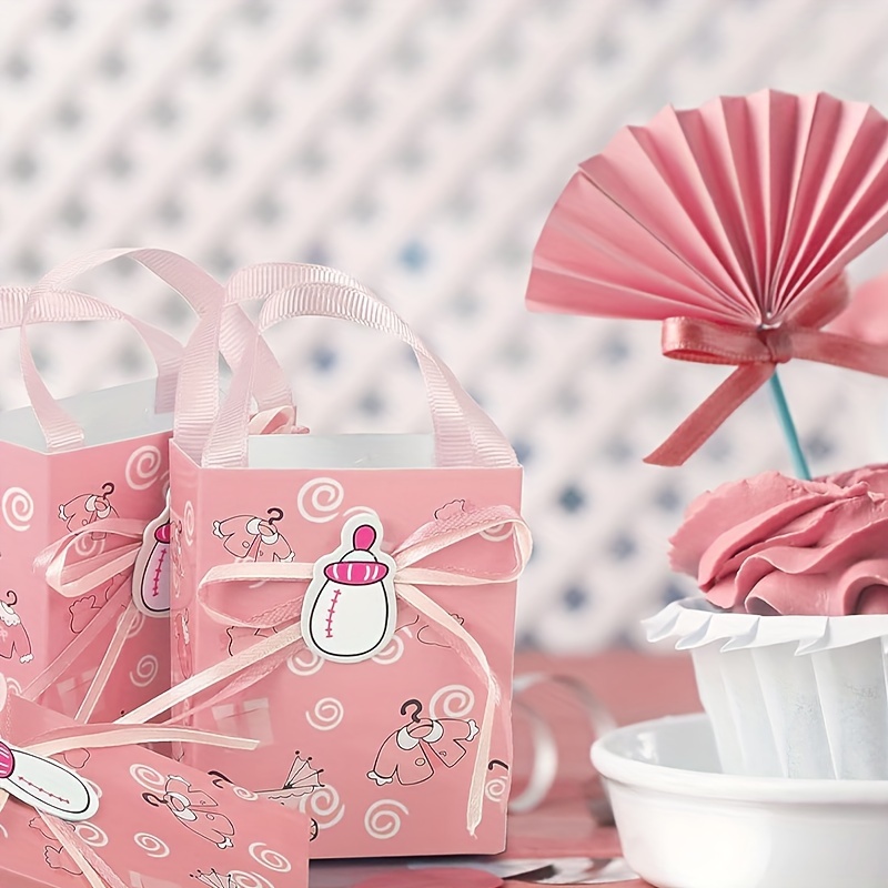 5pcs Pink Cartoon Milk Bottle Birthday Party Snack