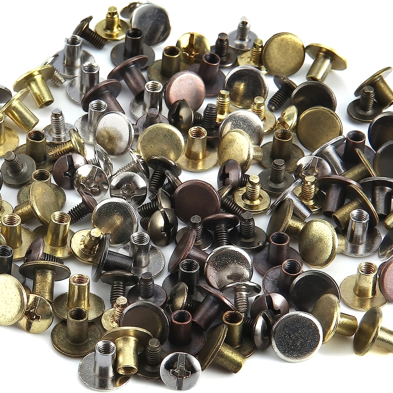 M4 Leather Craft Chicago Screws Solid Round Head Nail Studs - Temu