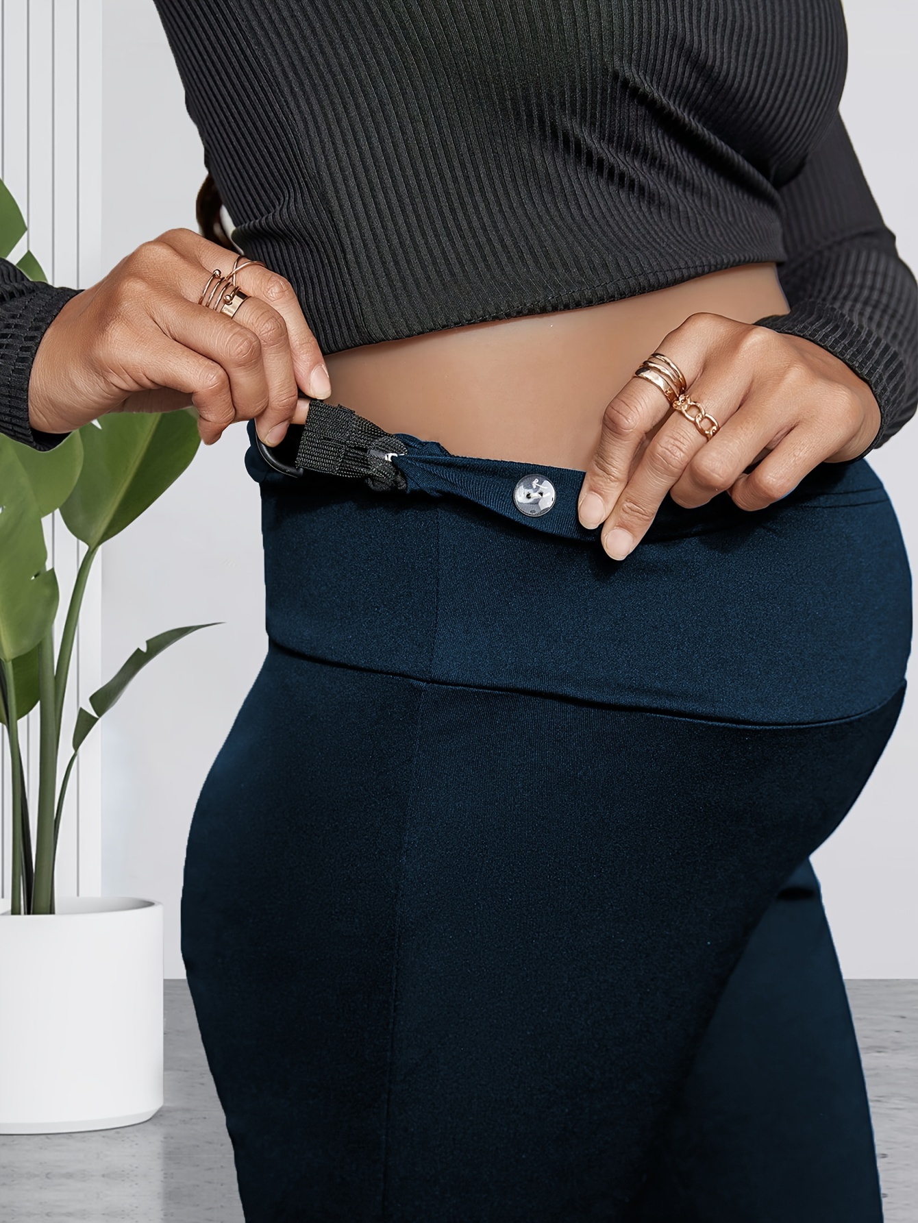 Women's Maternity Solid Skinny Flared Pants, Pregnant Women's Clothing -  Temu United Kingdom