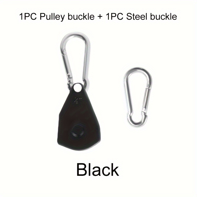 1PC/2PCS Camping Rope Pulley Adjuster, Metal Adjustable Pulley, Portable  Adjusting Canopy LED Light Hanging Hook Hanging Rope