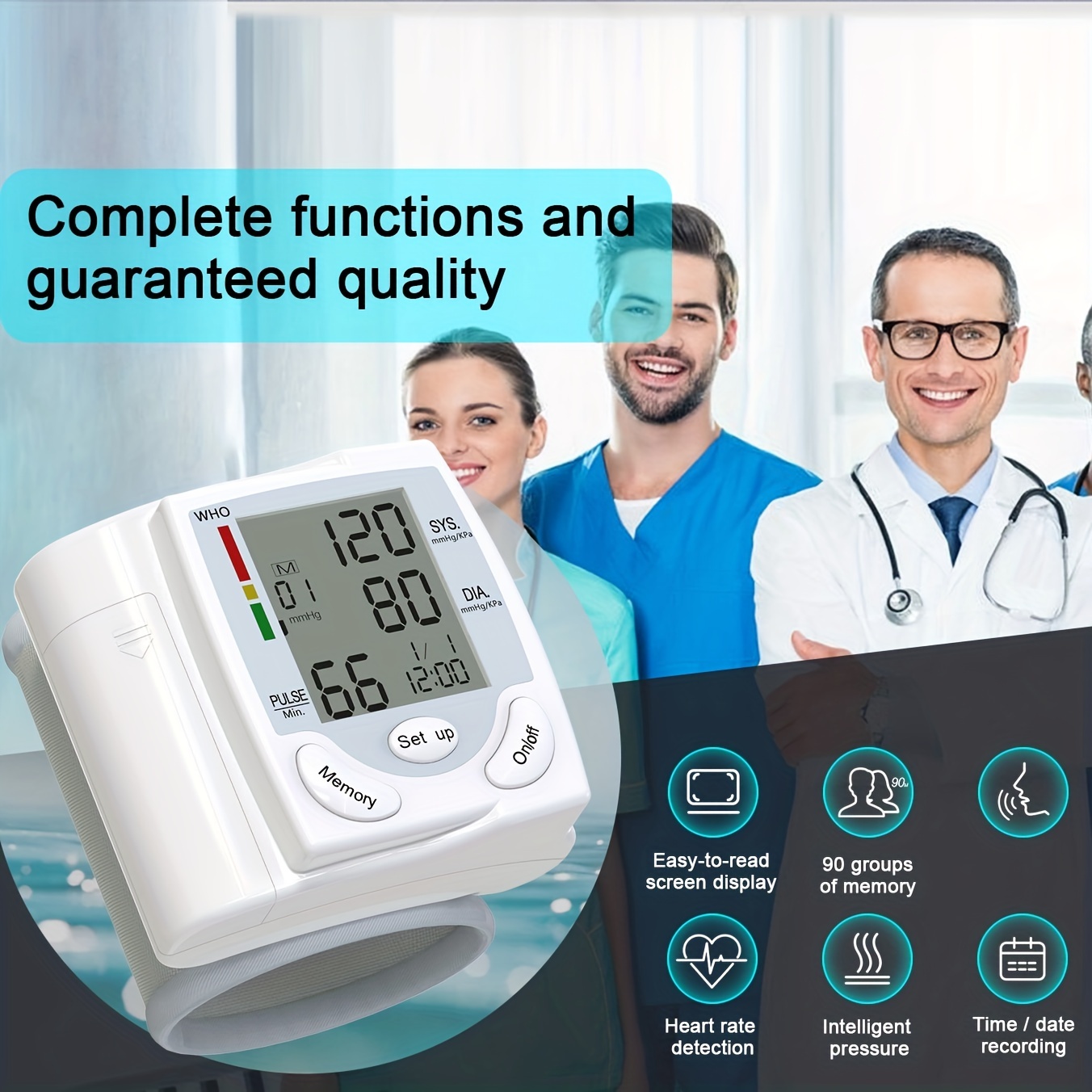 Blood Pressure Monitor, Professional Wireless Automatic Wrist