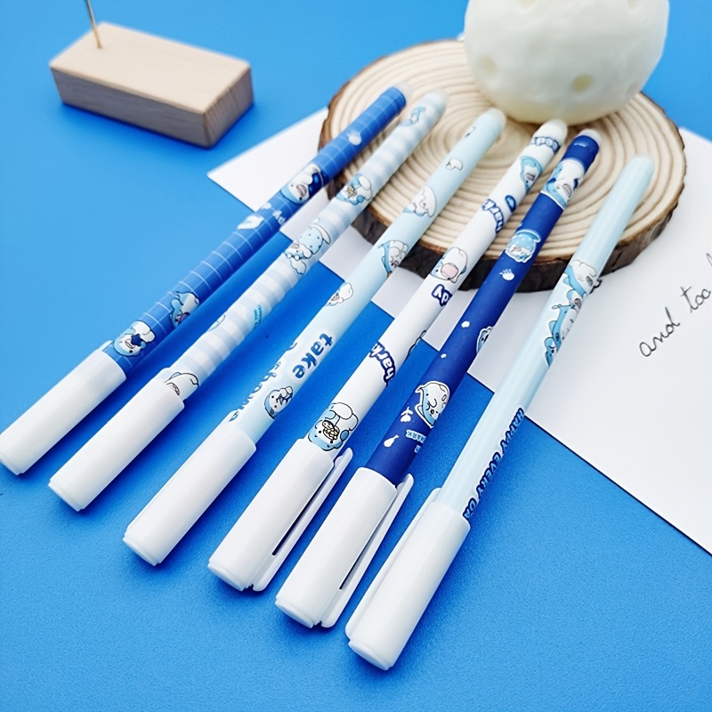 Discounts on 6pcs Korean Style Gel Pen Shark Blue 0.5mm Erasable Pen - Our Store