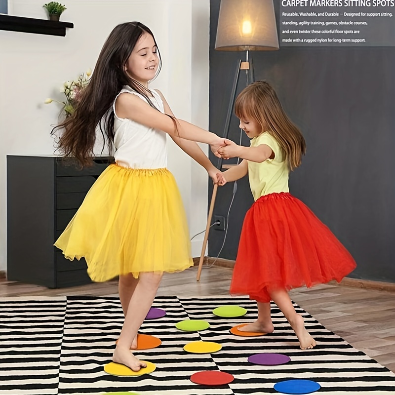 36 Pcs Nylon Carpet Floor Spots Markers, Colorful Hook and Loop Marker Dots  for Teacher Children Teaching Gaming