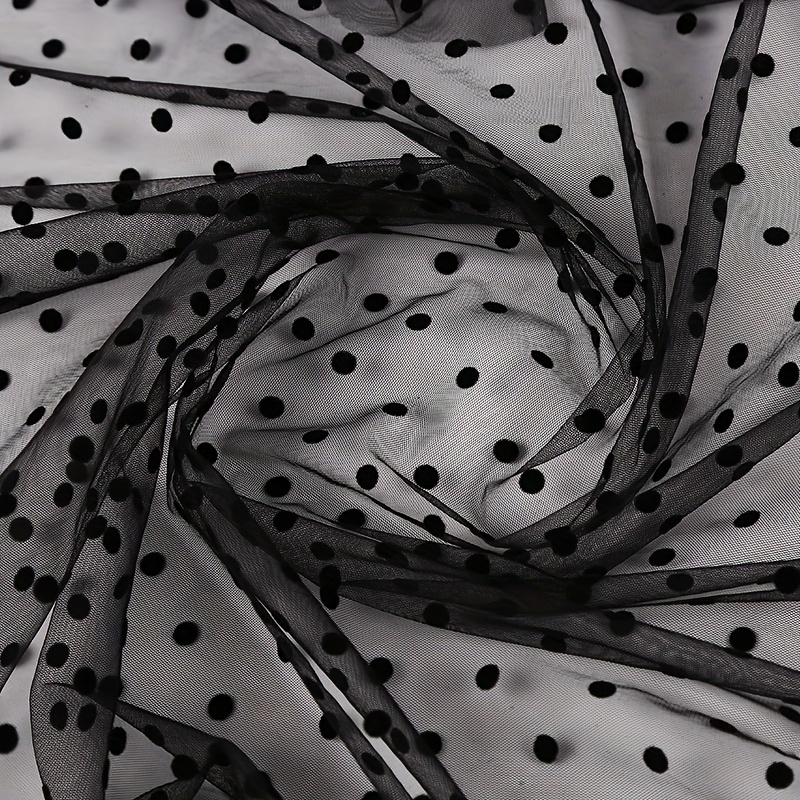 Polka Dot Flocked Fine Tulle - Black  FABRICS & FABRICS – Fabrics & Fabrics