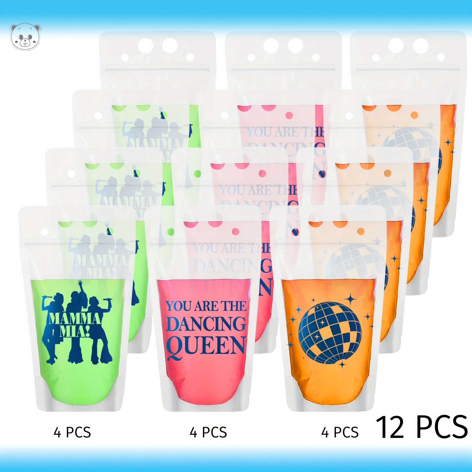 Drink Pouches With Straws Disco Cowgirl Colorful Drink Bags - Temu