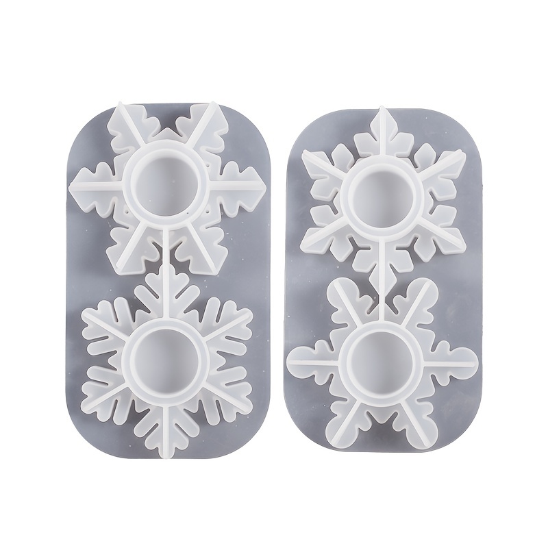 Epoxy Resin Christmas Snowflake Candle Holder Silicone Molds - Temu