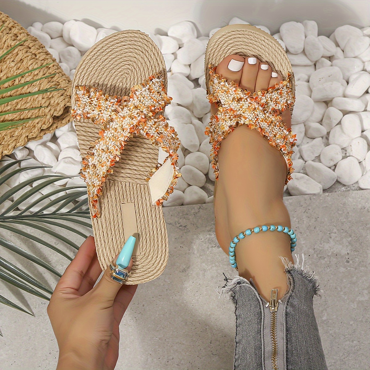 Women's Wedge Heeled Slide Sandals, Casual Platform Summer Shoes,  Comfortable Slip On Shoes