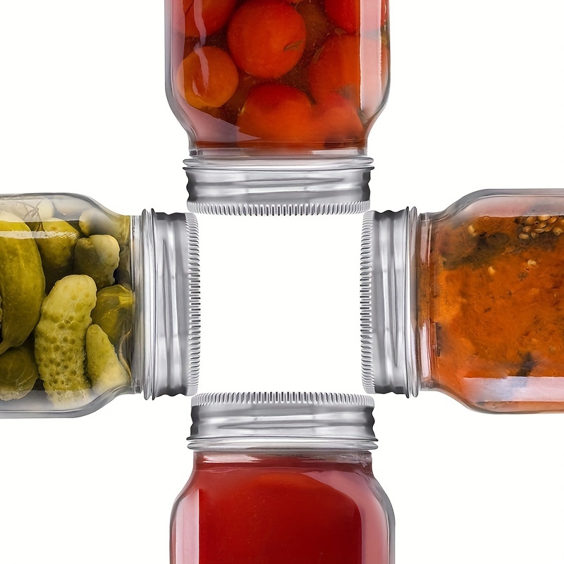 1pc/6pcs Fruit Salad Jars Sealed Mason Jars, Square Round Glass Jelly Can  Bottles With Lid