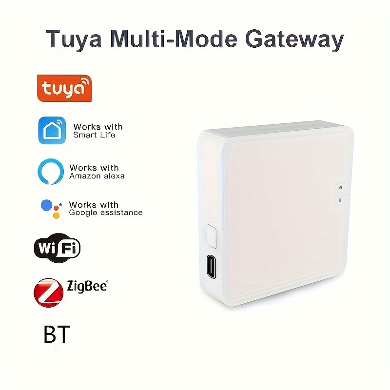 Tuya Smart Wired Multi-mode Smart Home Gateway ZigBee WiFi Bluetooth Mesh  Hub Away Stay Home Security Protect Mode Funct, Multi-Protocol Gateway