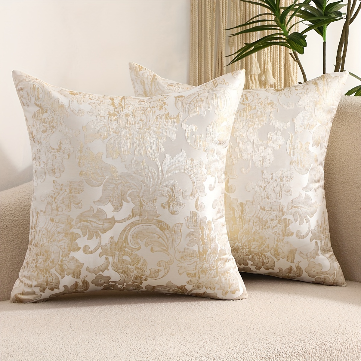 2pcs Of Jacquard Pillowcase, Faux Large Flower