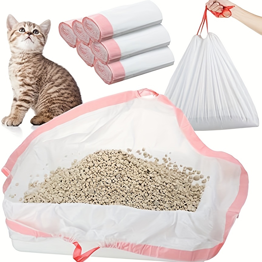 Easy Clean Up Jumbo Drawstring Scented Litter Box Liners bags For Pet Cats