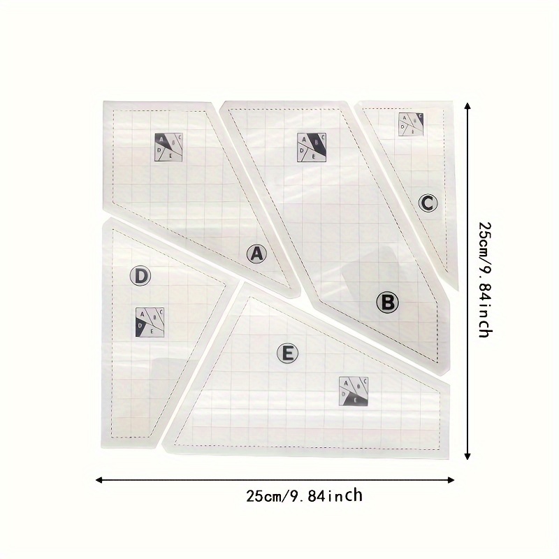 Quilting Rulers and Templates, 5Pcs Creative Cutting Template Quilt