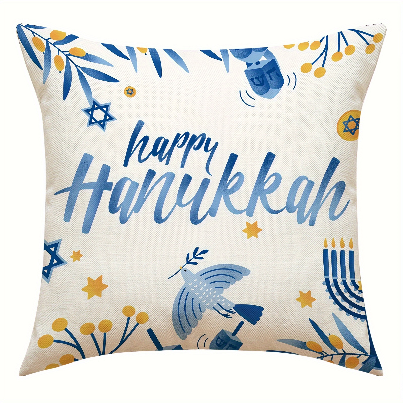 Hanukkah Letter Throw Pillow Cover, Home Sofa Cushion Cover, Linen Blend  Letter Car Pillow Home, Pillow Insert Not Included - Temu