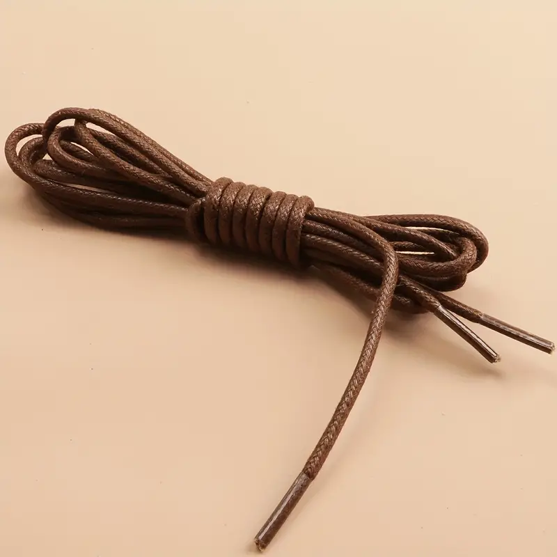 Round Waxed Shoelaces Thin Wax Rope Lazy Waterproof Leather - Temu